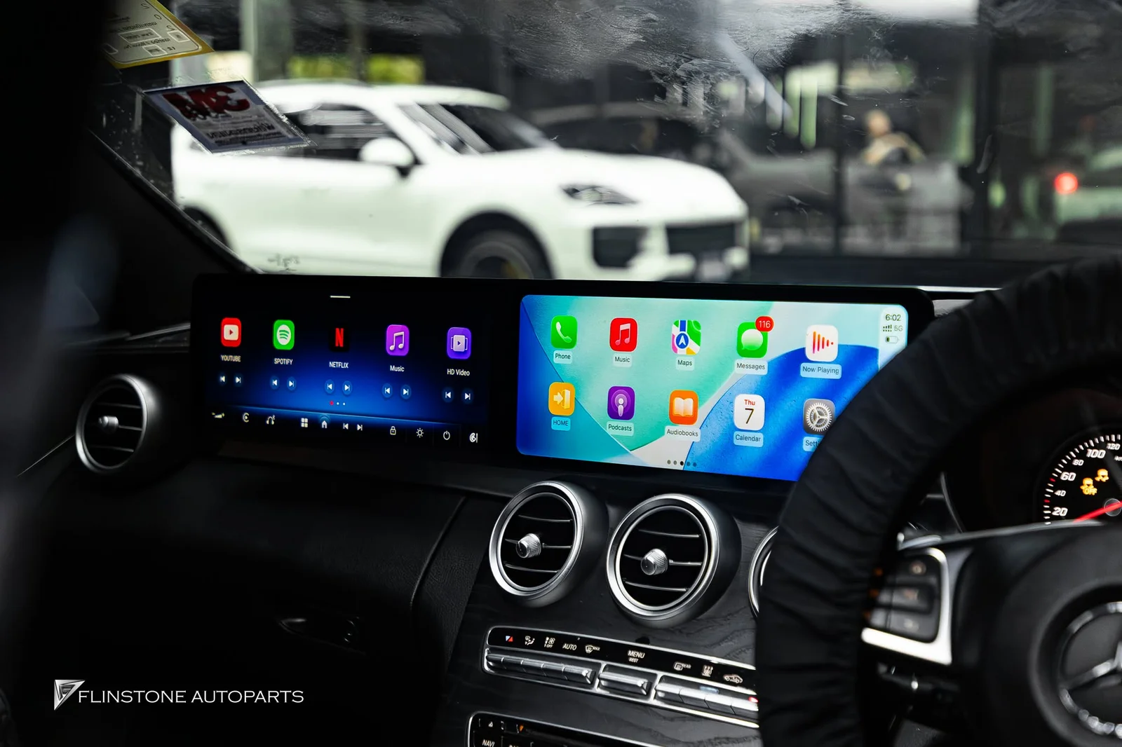 W205 C205 C-Class 2024 — เปลี่ยนภายในให้ดูทันสมัยและน่าขับยิ่งขึ้นด้วยจอ Android ดีไซ