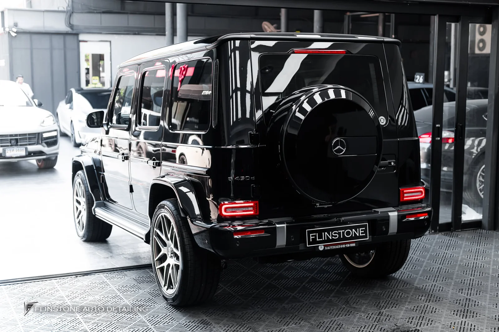 W465 G-Class 2025+ — clear paint protection film installation (PPF) on the body kit G63 AMG with sharp edges