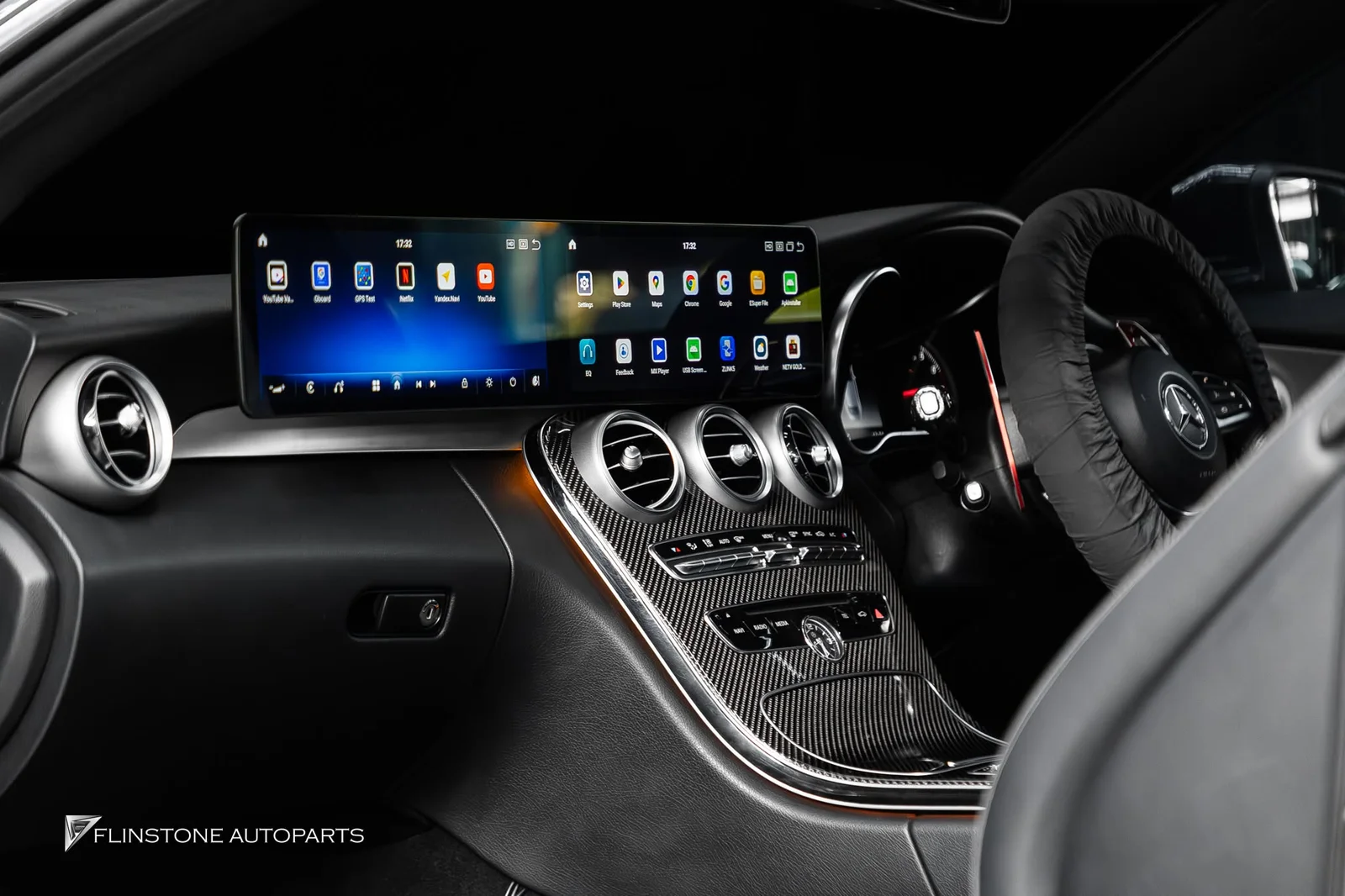 W205 C205 C-Class 2024 เข้ามาเรื่อยๆทุกวันกับการอัปเกรดจอ Android แบบ Dual Screen สำหรับ