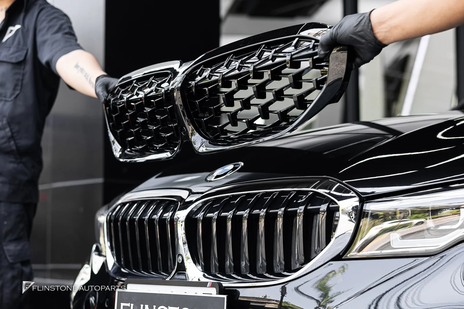 BMW G20 Series 3 2025 — กระจังหน้าทรง Diamond สีดำ สำหรับ BMW G20 Series 3 BMW G20 S