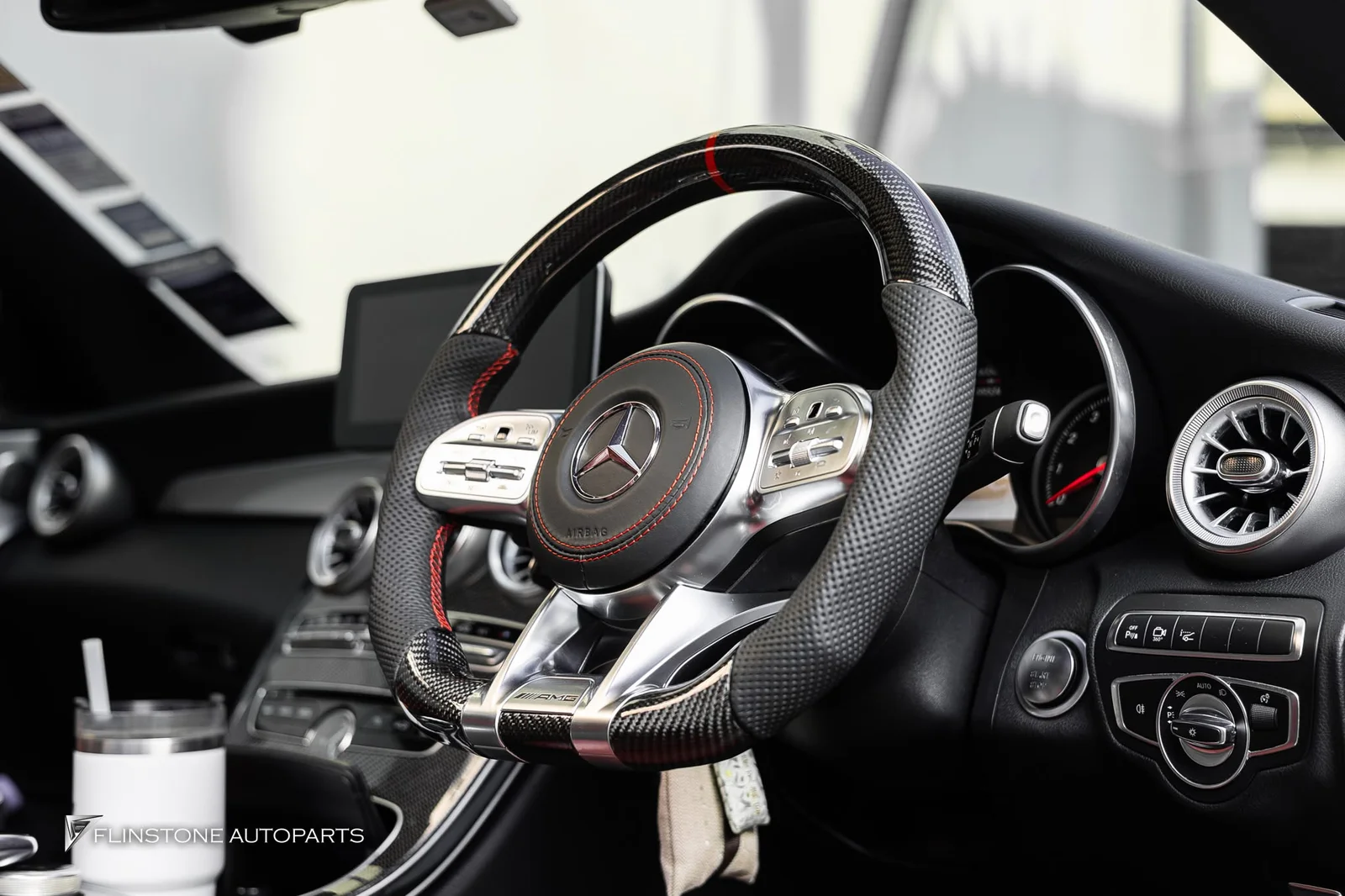 W205/C205 C-Class carbon steering wheel change AMG for W205 C-Class – Carbon Fiber