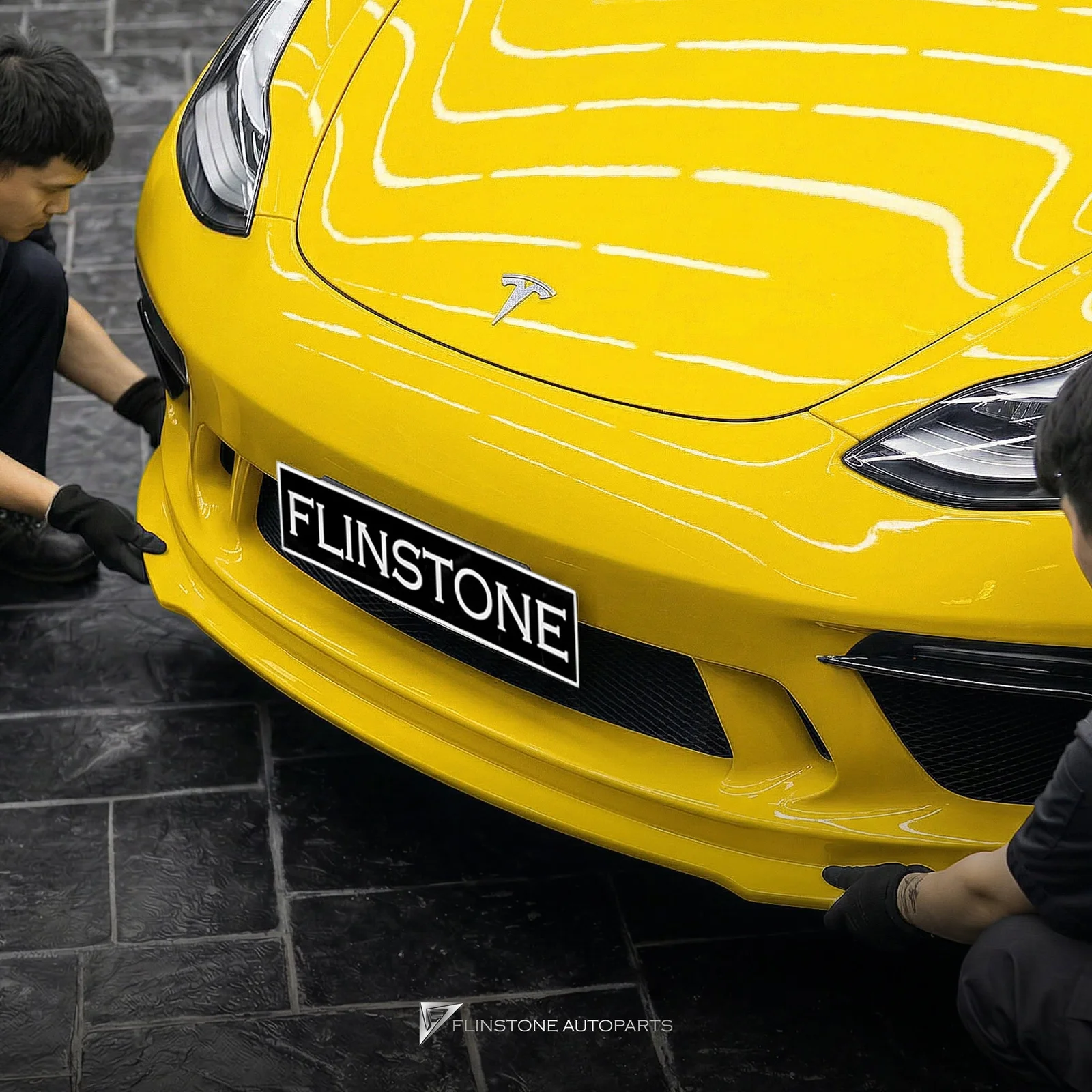 ชุดกันชนหน้าแต่งใหม่สำหรับ Tesla Model 3 แบบ GT3 Look