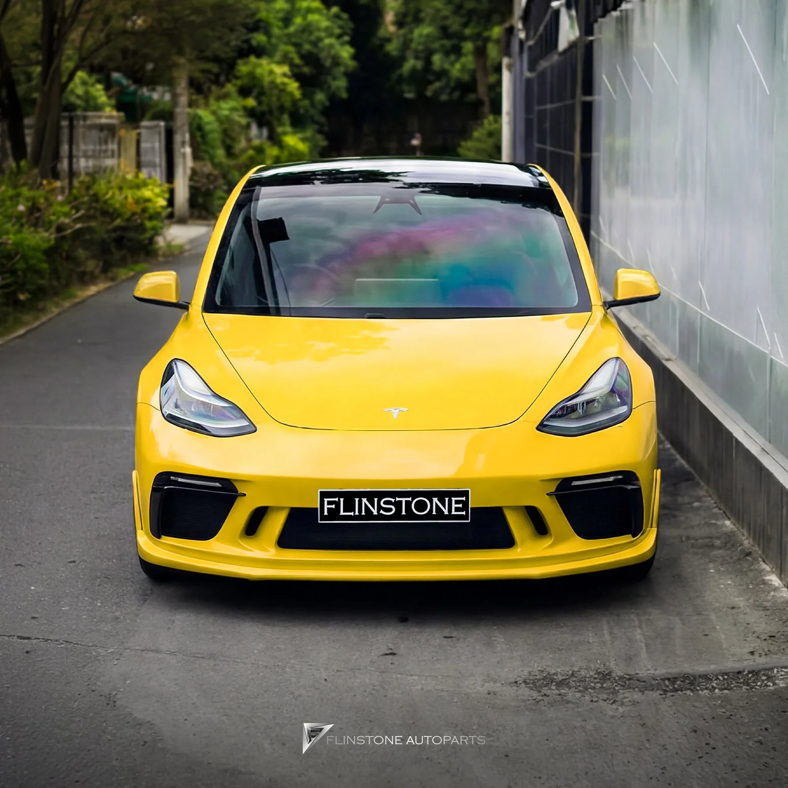 ชุดกันชนหน้าแต่งใหม่สำหรับ Tesla Model 3 แบบ GT3 Look