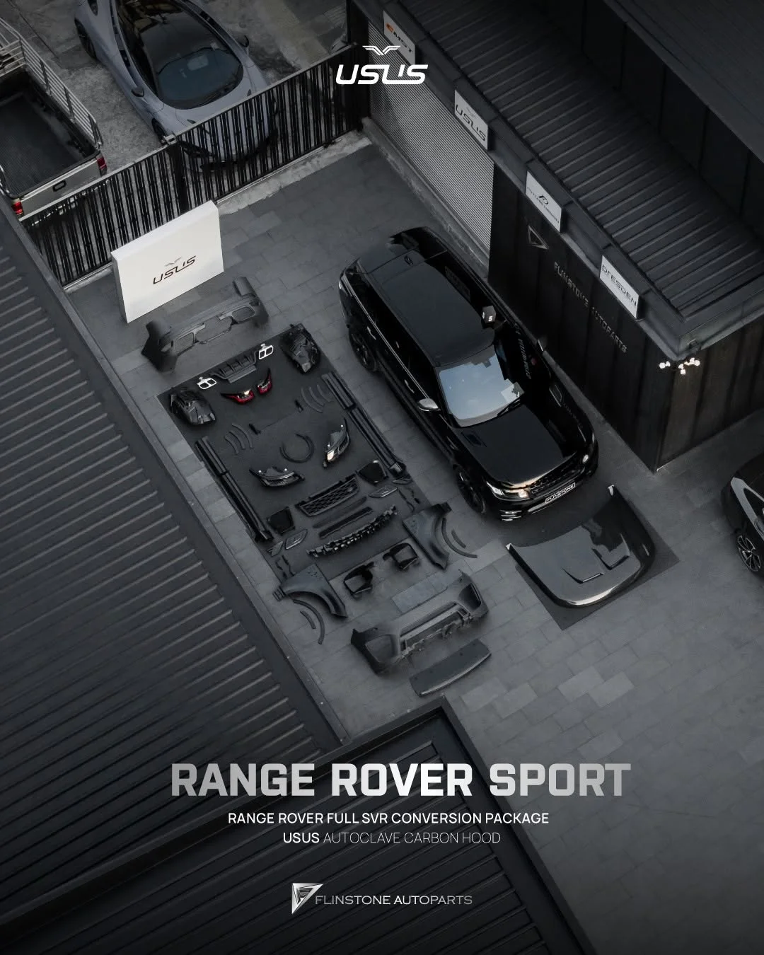 all parts lined up ready to fit change RANGE ROVER SPORT 2014 looking newer