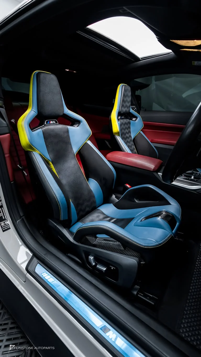 BMW G22 / G26 / G82 M4 — changing the stock interior looking cool with genuine seats from G82 M4 (Carbon Fi