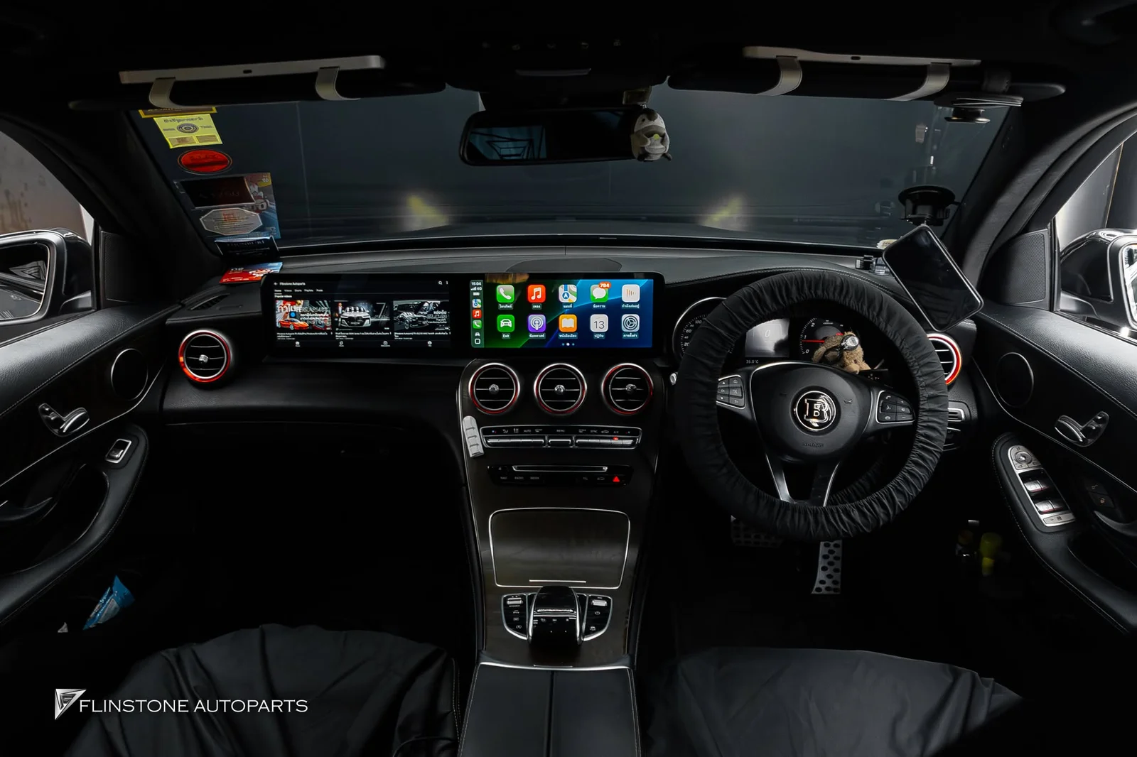 X253 GLC-Class ติดตั้งกันอีกกับจอ Android ทรงยาวพิเศษ (Ultra-Wide) งานติดตั้งสวยๆสำหรับ