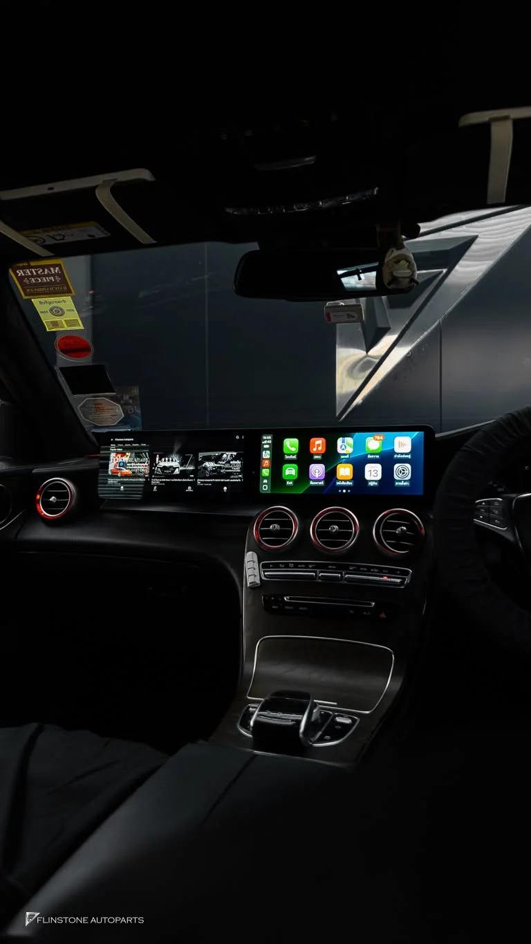 X253 GLC-Class ติดตั้งกันอีกกับจอ Android ทรงยาวพิเศษ (Ultra-Wide) งานติดตั้งสวยๆสำหรับ