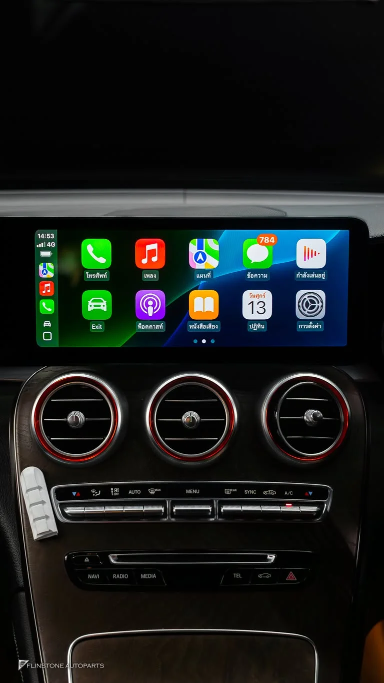 X253 GLC-Class ติดตั้งกันอีกกับจอ Android ทรงยาวพิเศษ (Ultra-Wide) งานติดตั้งสวยๆสำหรับ