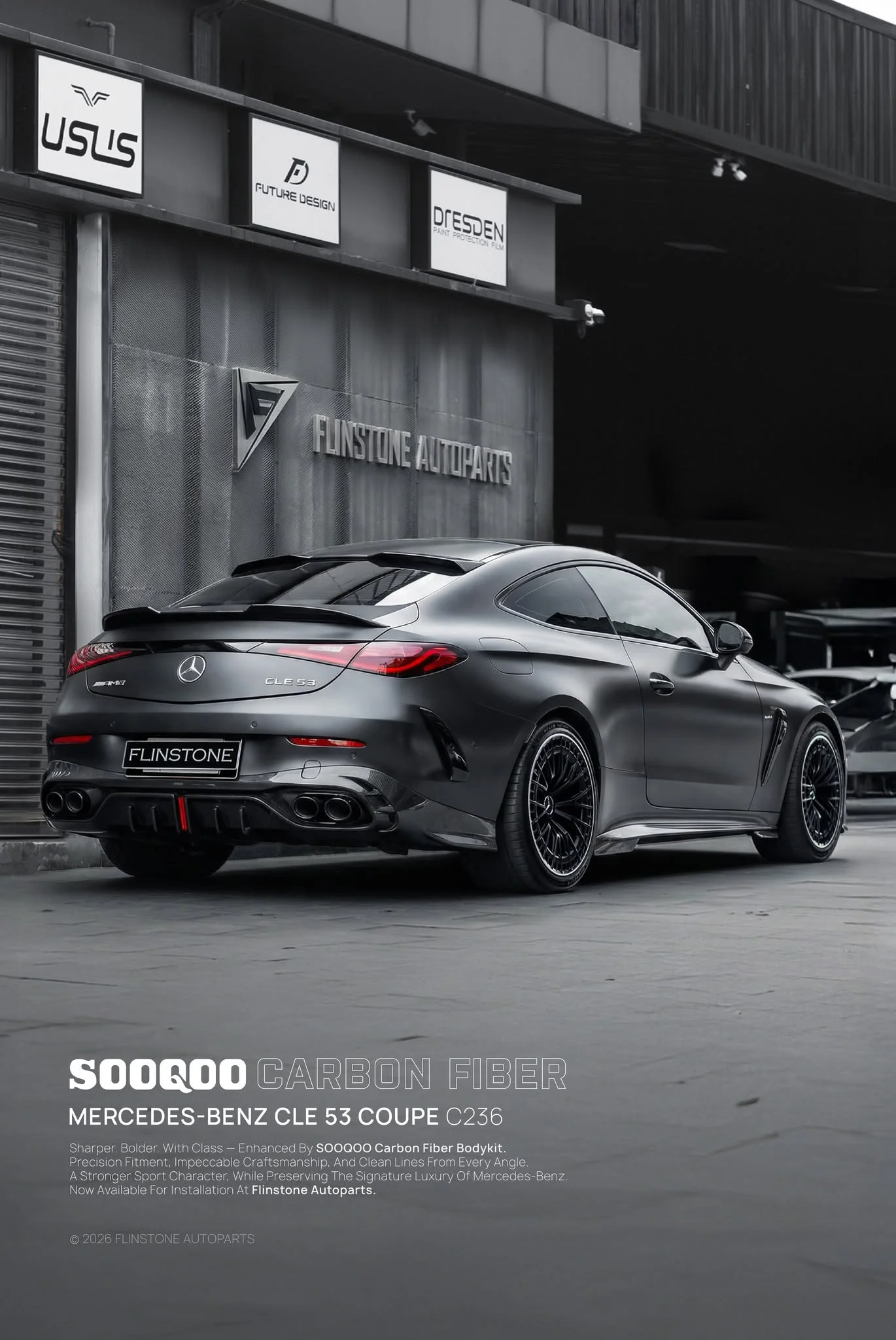 C236 CLE-Class Coupe ชุดแต่งด้านท้ายสุดเท่สำหรับ CLE53 AMG จากแบรนด์ SOOQOO
