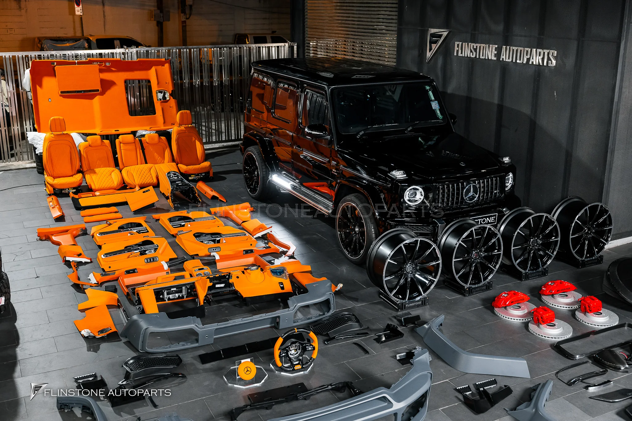 Body Kit installation BRABUS work for the Mercedes-Benz G-Class at Flinstone Autoparts