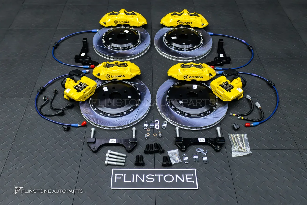 ชุดเบรก BREMBO GT 6P + 4P TOYOTA ALPHARD 40 สีเหลือง (แบบที่ 2)