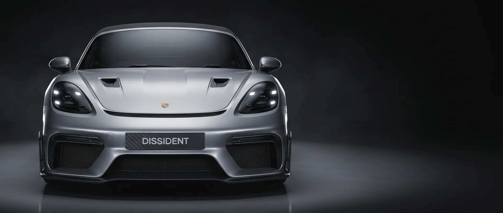Porsche 718 GT4 ชุดแต่งคาร์บอน DISSIDENT ด้านหน้า