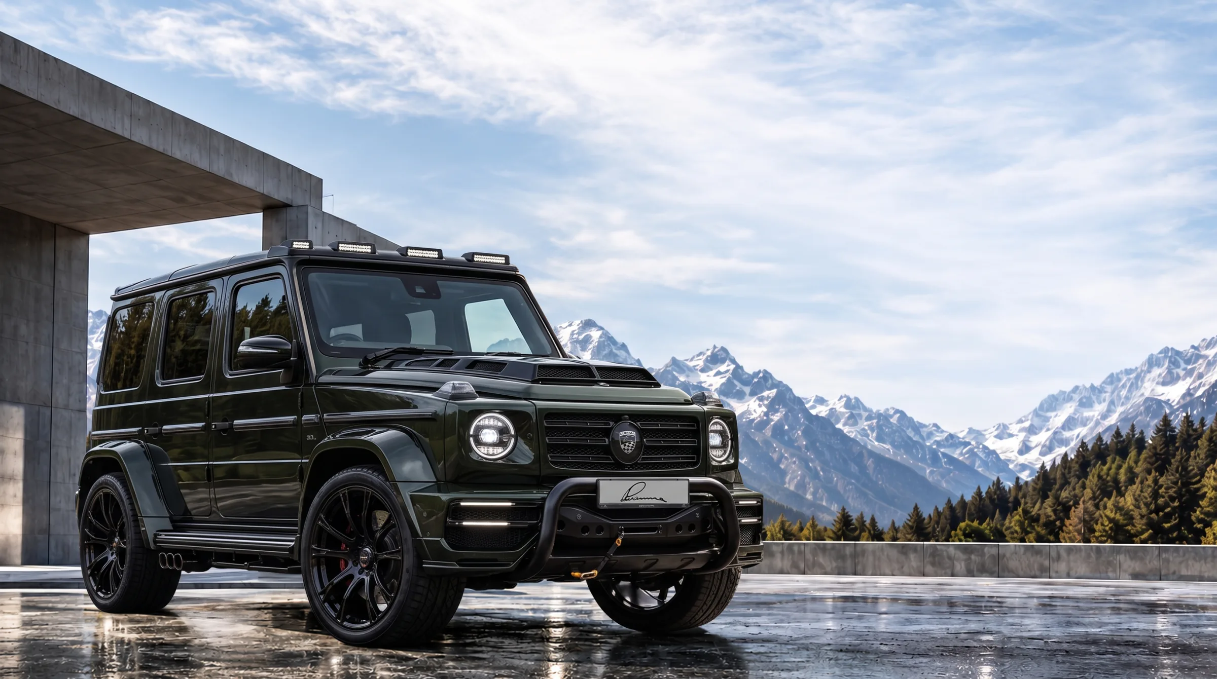 Mercedes-Benz G-Class ชุดแต่ง LUMMA Widebody ใต้อาคารคอนกรีต