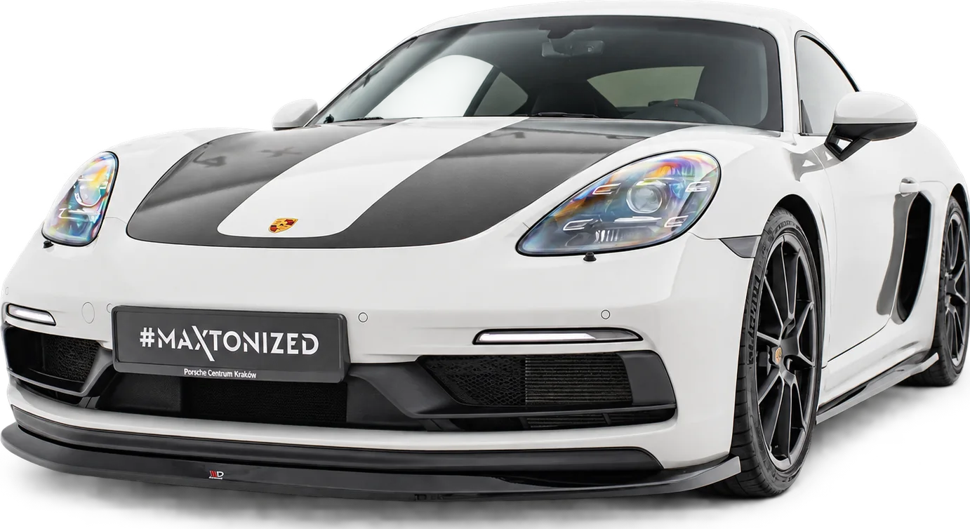 Porsche 718 Cayman fitted with a Maxton Design front splitter