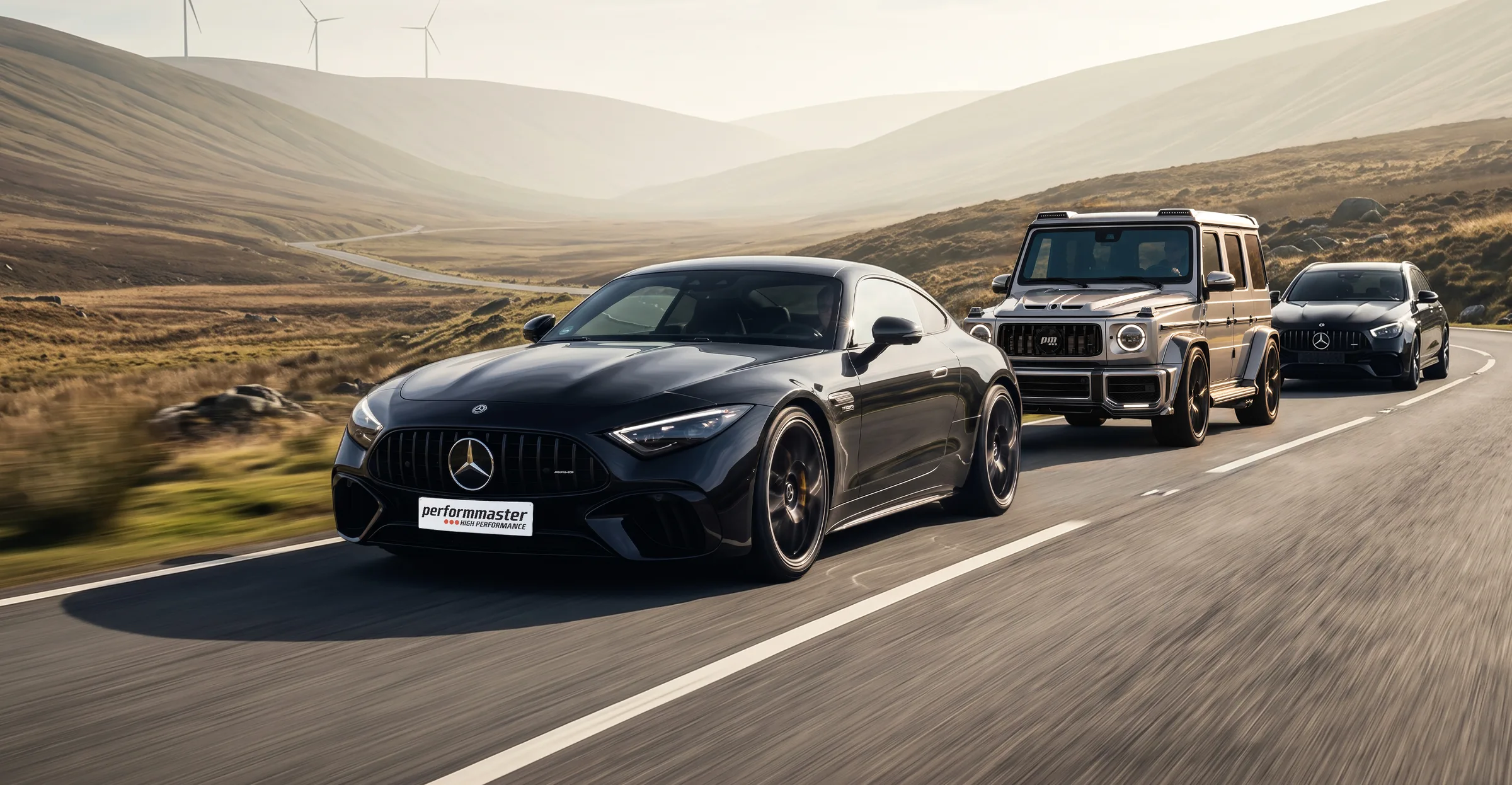 Mercedes-AMG SL, G 63 และ E 63 ติดตั้งชุดแต่ง PERFORMMASTER วิ่งบนถนนเนินเขา