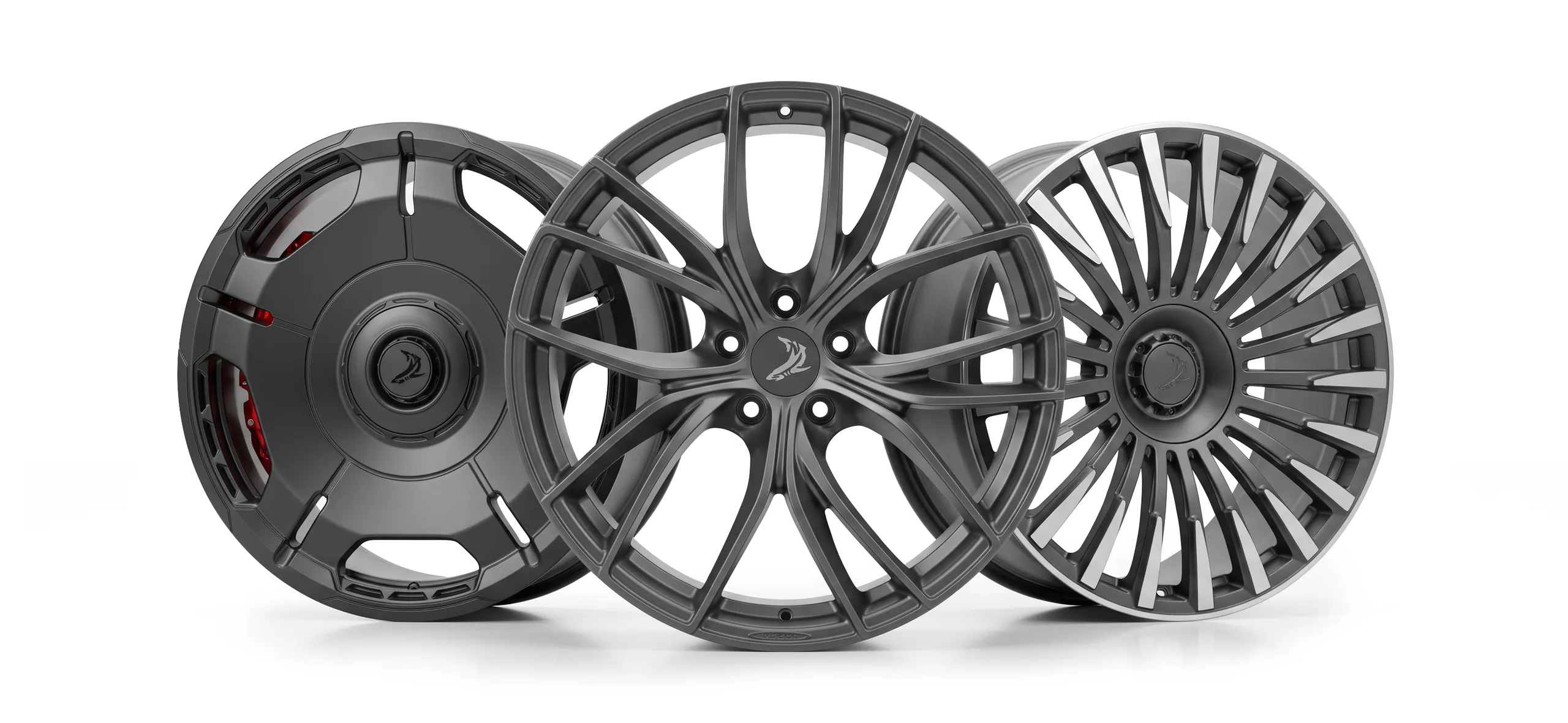 Three TOPCAR DESIGN wheel designs for cars fitted with TOPCAR body kits