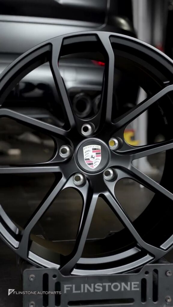 forged wheels fitted USUS Forged Wheel and matte black coloured protection film for PORSCHE Cayenne E3