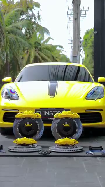 Art takes you to see PORSCHE 718 Cayman 🟡 brake kit fitted GT3 Front 6 pot and rear 4 pot model-specific…