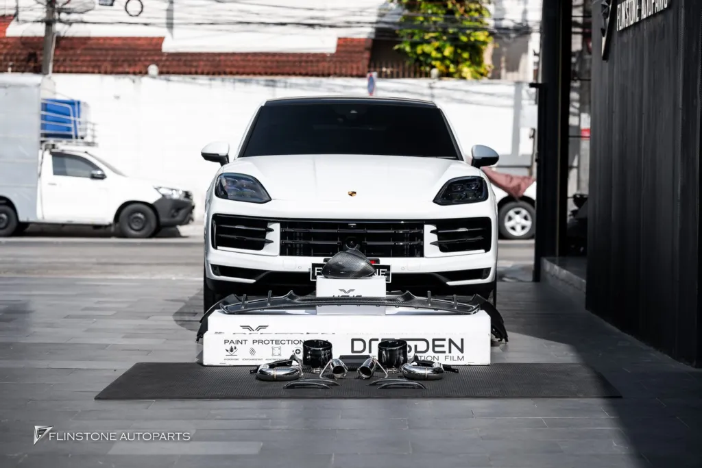 Porsche Cayenne กันชนท้าย ดิฟ ปลายท่อ มือจับ กระจกคาร์บอน Usus