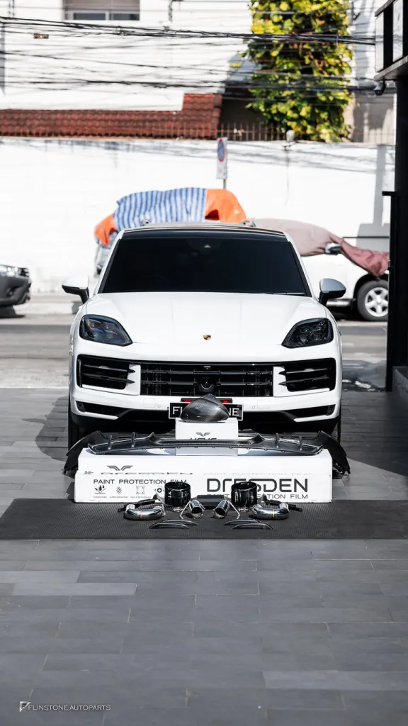 Porsche Cayenne กันชนท้าย ดิฟ ปลายท่อ มือจับ กระจกคาร์บอน Usus