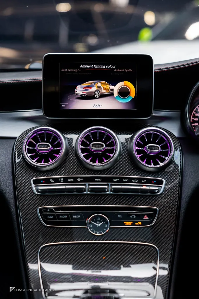Mercedes Benz C205 方向盘出风口氛围灯车牌框