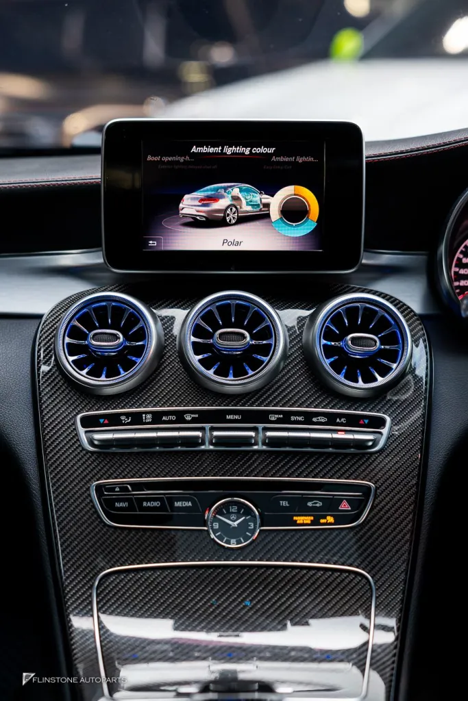 Mercedes Benz C205 方向盘出风口氛围灯车牌框
