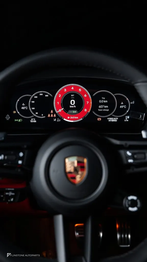 Porsche Cayenne Dashboard แดง