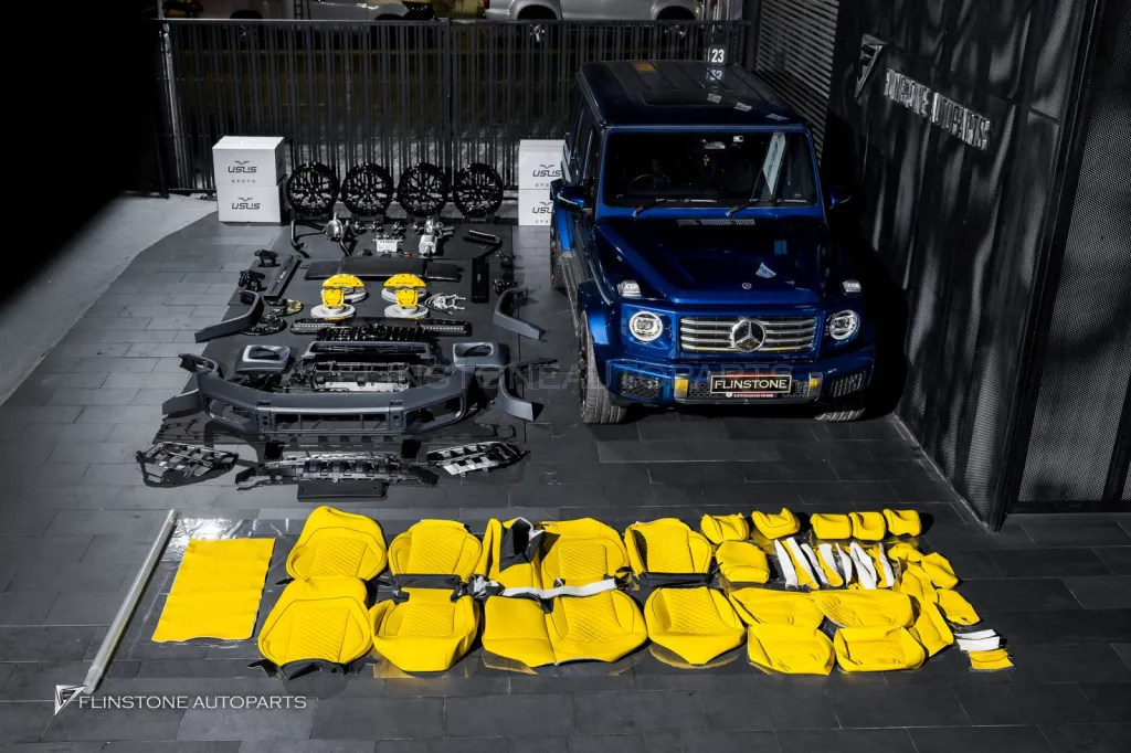 Mercedes Benz Gclass ภายในเหลือง ชุดพาร์ท G63 เบรค บันไดไฟฟ้า ท่อ Thor Active Sound ล้อ Usus