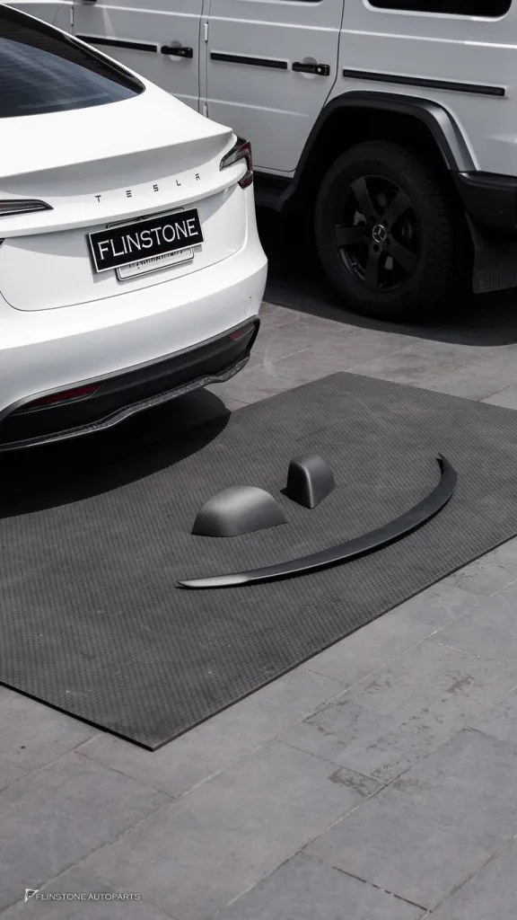 Tesla model 3 สปอยเรอล์หลัง,ครอบกระจกคาร์บอน