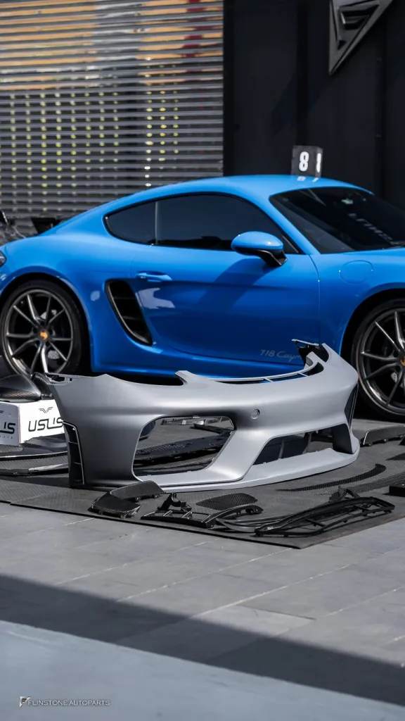 Porsche 718 กันชนหน้า Gt4 พาร์ทคาร์บอนรอบคัน Usus