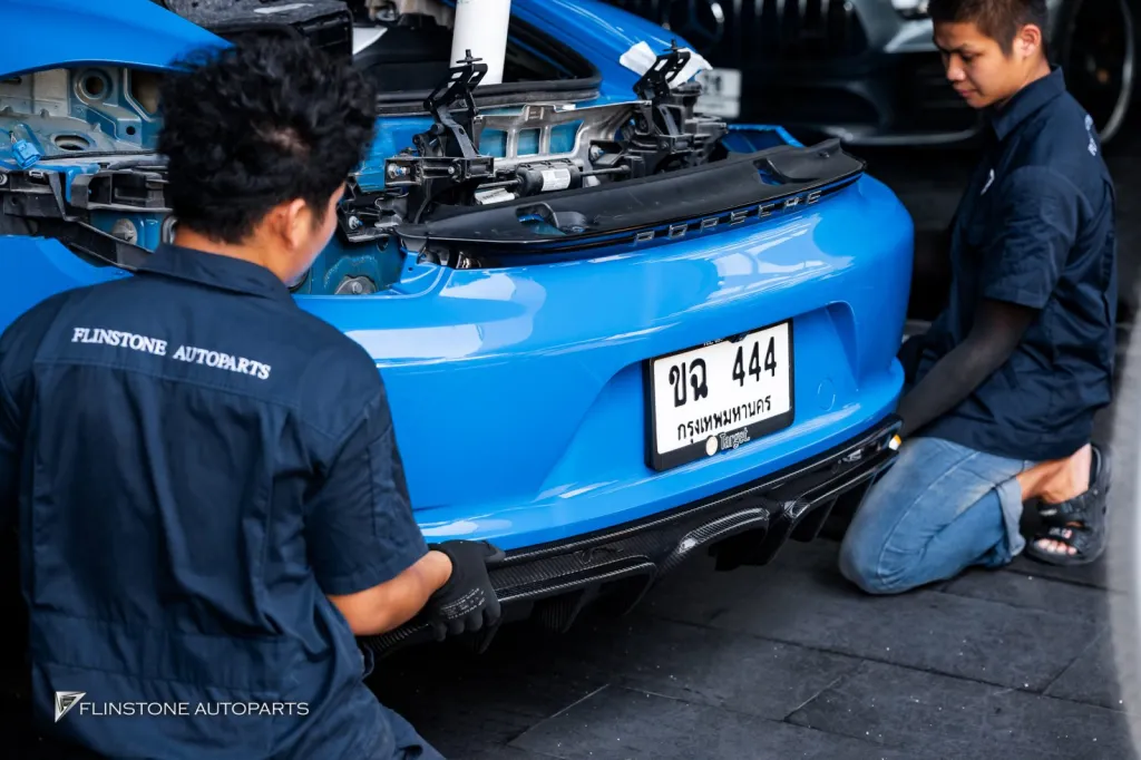 Porsche 718 กันชนหน้า Gt4 พาร์ทคาร์บอนรอบคัน Usus