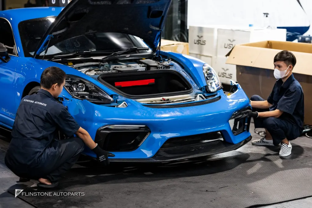 Porsche 718 กันชนหน้า Gt4 พาร์ทคาร์บอนรอบคัน Usus