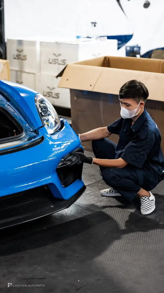 Porsche 718 กันชนหน้า Gt4 พาร์ทคาร์บอนรอบคัน Usus