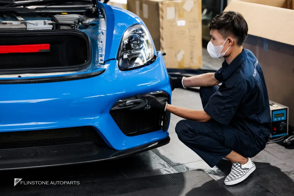 Porsche 718 กันชนหน้า Gt4 พาร์ทคาร์บอนรอบคัน Usus