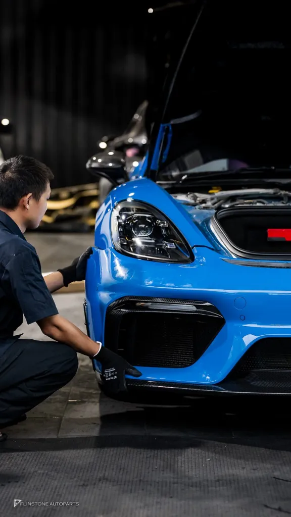 Porsche 718 กันชนหน้า Gt4 พาร์ทคาร์บอนรอบคัน Usus