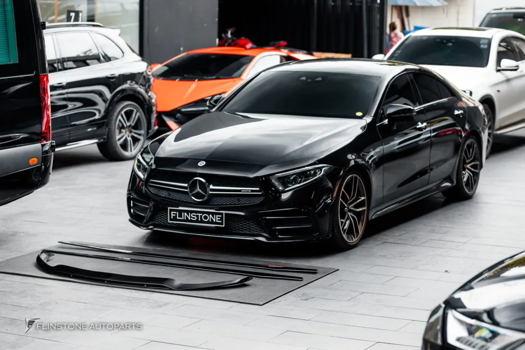 Mercedes Benz Cls ลิ้น สเกิร์ตดำเงา