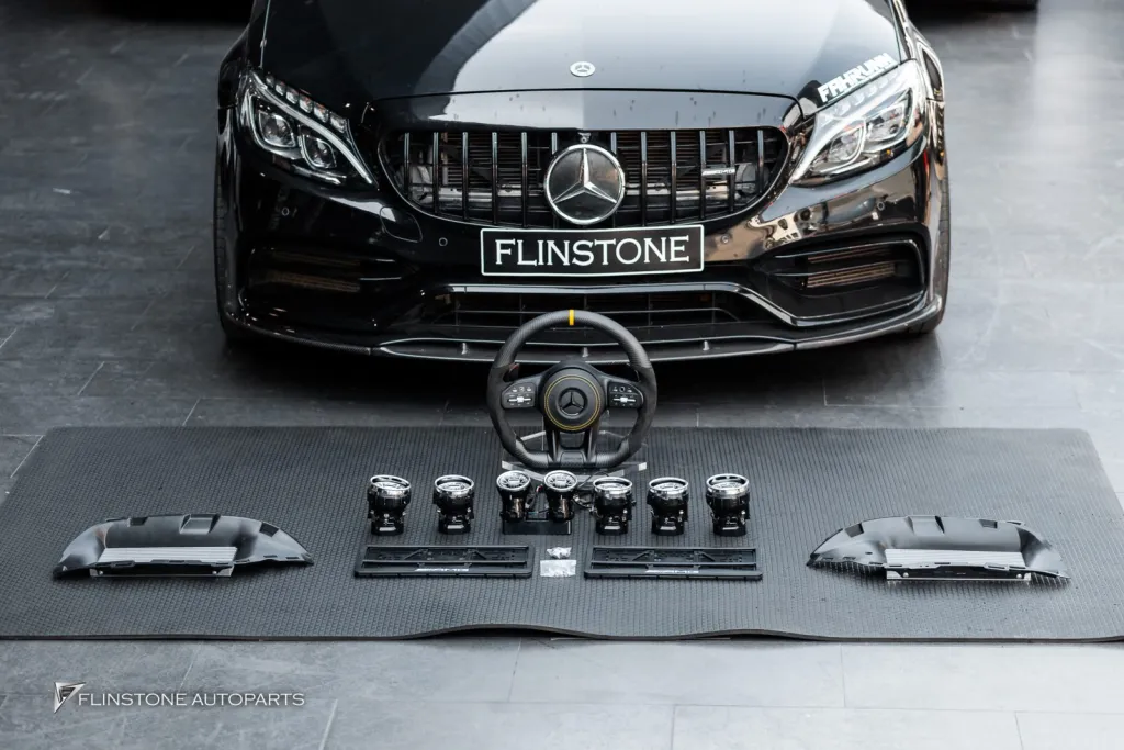 Mercedes Benz C205 方向盘出风口氛围灯车牌框