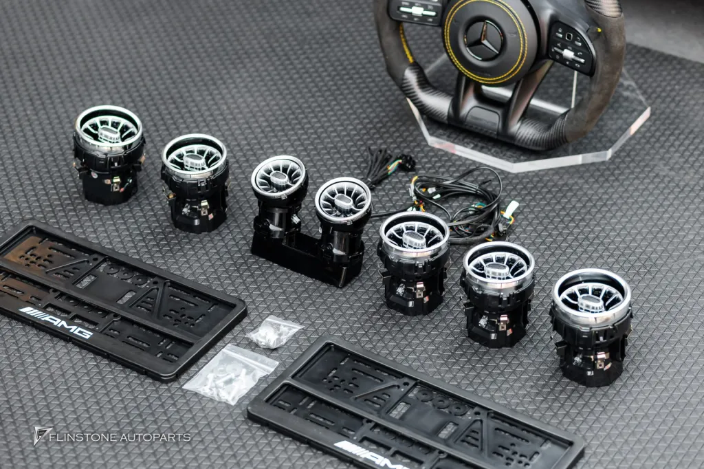 Mercedes Benz C205 方向盘出风口氛围灯车牌框