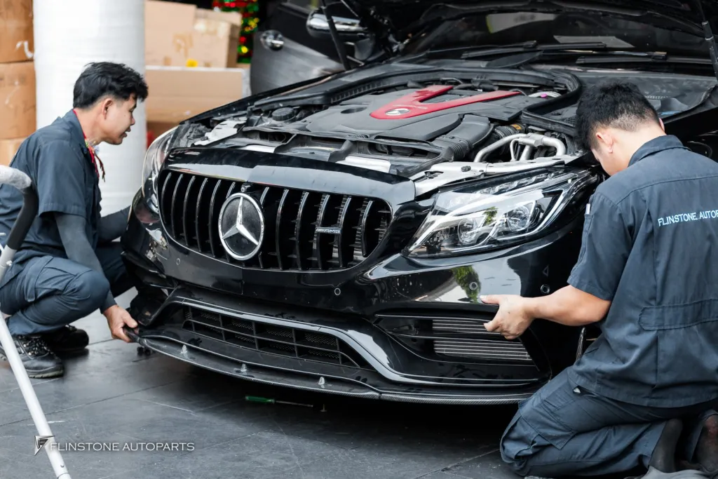 Mercedes Benz C205 方向盘出风口氛围灯车牌框