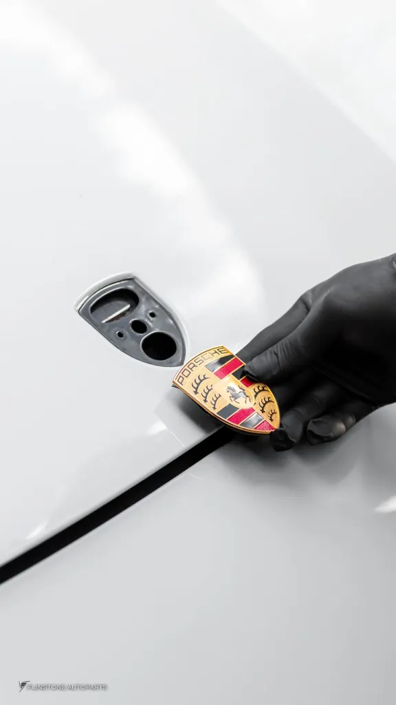 Porsche panamera โลโก้ Porsche ฝากระโปรง