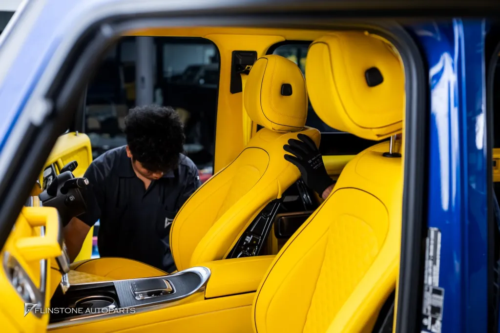 Mercedes Benz Gclass ภายในเหลือง ชุดพาร์ท G63 เบรค บันไดไฟฟ้า ท่อ Thor Active Sound ล้อ Usus