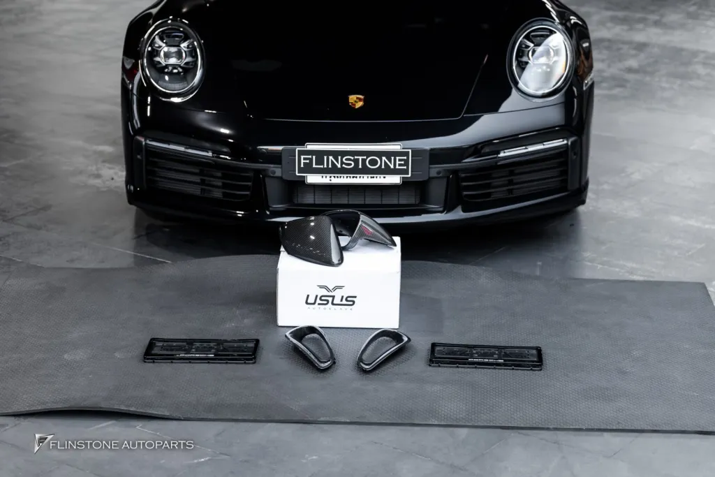 Porshce 992 TurboS ช่องลมคาร์บอน กระจก Usus กรอบป้าย