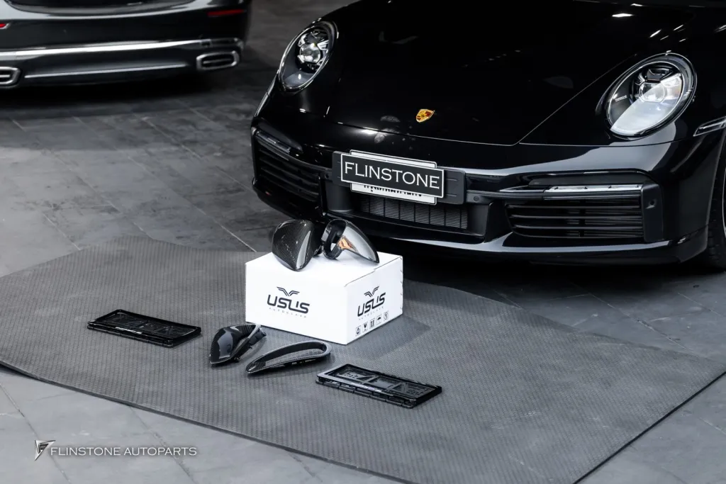 Porshce 992 TurboS ช่องลมคาร์บอน กระจก Usus กรอบป้าย