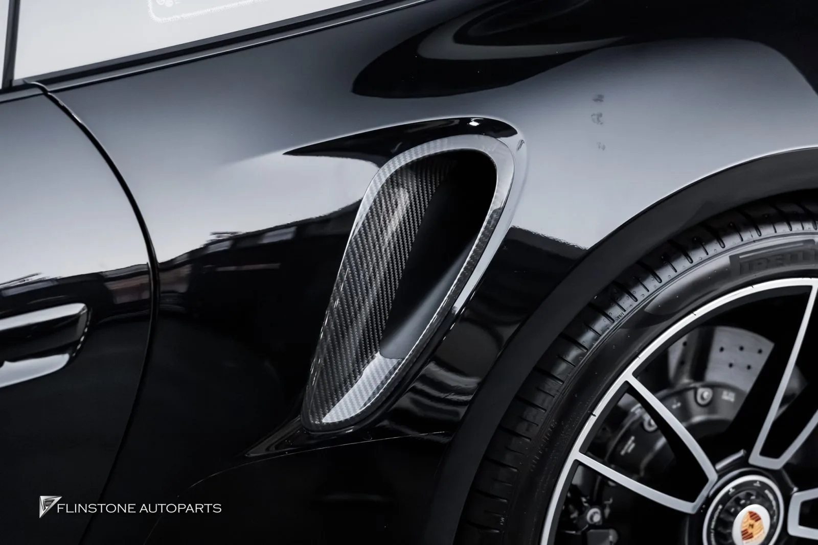 Porshce 992 TurboS ช่องลมคาร์บอน กระจก Usus กรอบป้าย