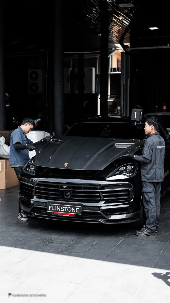 Porsche Cayenne ฝากระโปรงคาร์บอน ทรง Techart