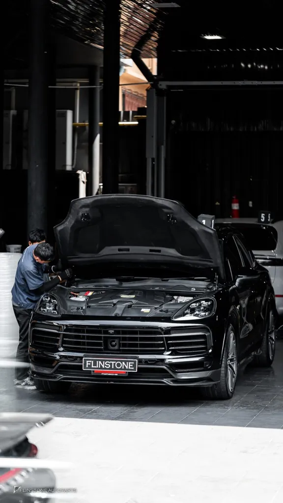 Porsche Cayenne ฝากระโปรงคาร์บอน ทรง Techart